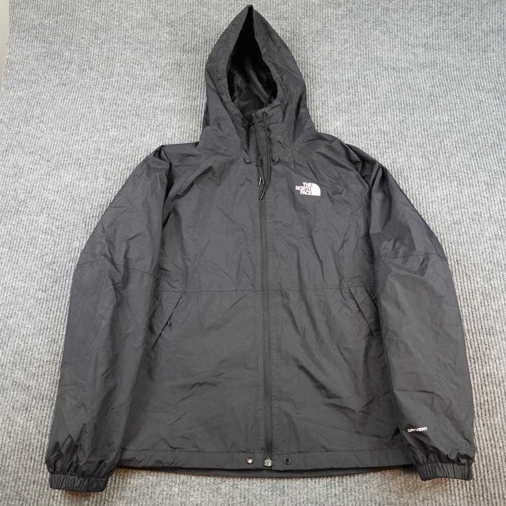 The North Face DryVent Rain Jacket Mens Large Black NF0A7QF3 Waterproof Hooded
